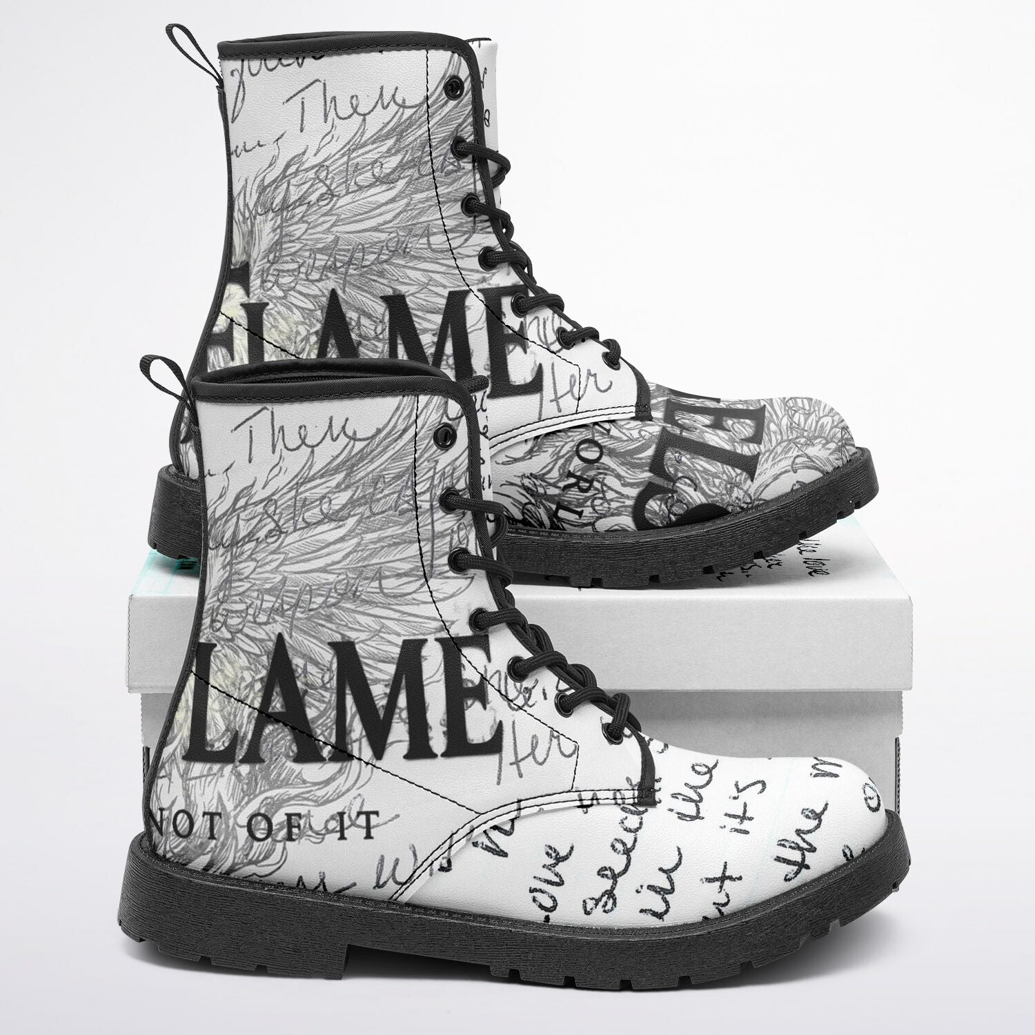 ANGELS FLAME MARTIN COMBAT BOOTS
