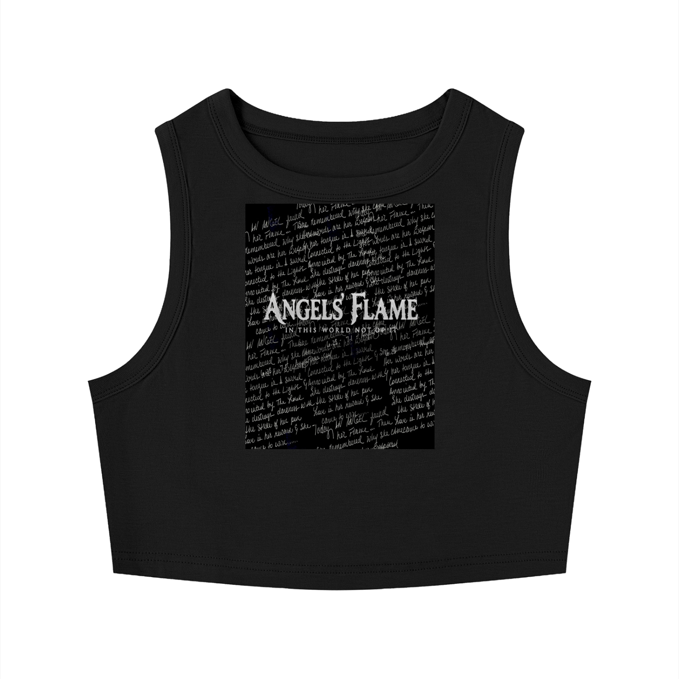 Women's Tight ANGELS FLAME LOVE Crewneck Crop Tank Top