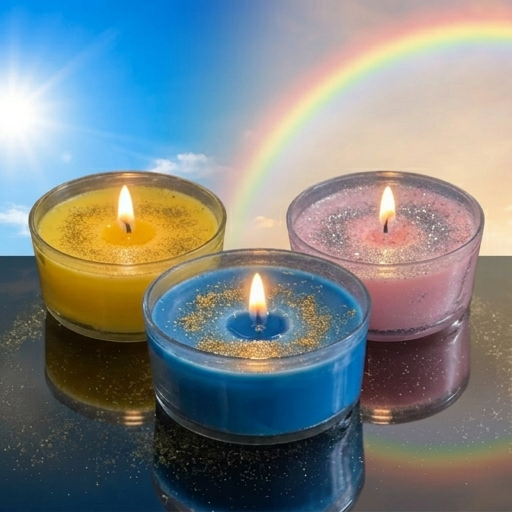 WAITING & WISHING ANGELS FLAME TRIO PRAYER CANDLE SET