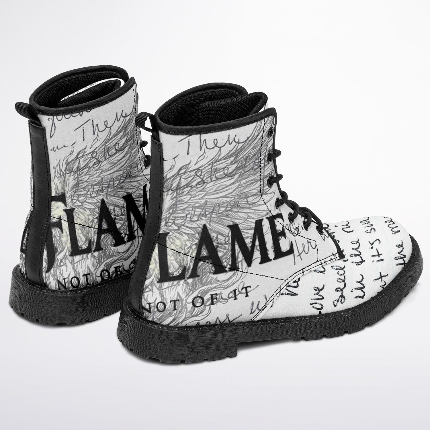 ANGELS FLAME MARTIN COMBAT BOOTS